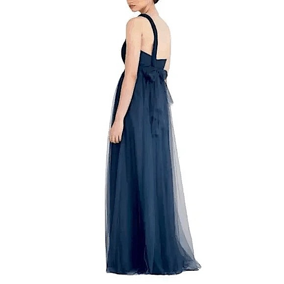 Jenny Yoo Annabelle Blue Bridesmaid Convertible Long Maxi Formal Dress Size 10 - Picture 2 of 12